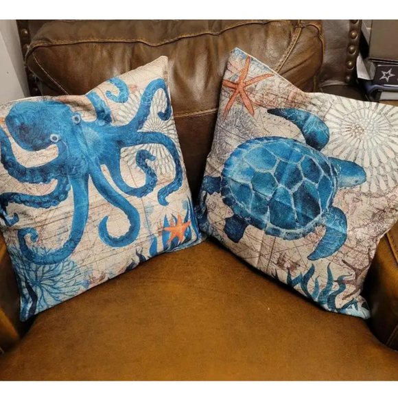 Decorative Throw Pillow Cover Case Beach Decor Nautical Coastal Cottage Accent - Picture 5 of 10